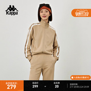 kappa卡帕针织开衫，女收腹显瘦复古运动卫衣休闲长袖外套