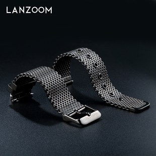 蓝族lanzoom米兰网表带钢带，男不锈钢表带，手表钢带男表链配件