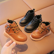 秋冬单鞋女童靴子宝宝，韩版学步鞋男童鞋，1-3-5岁软底纯色马丁靴潮2