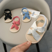 夏季女宝f宝凉鞋0-1一岁小清新婴儿鞋软胶底防滑透气学步鞋子