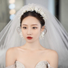 日韩新娘结婚头饰甜美森系珍珠，头花发箍外景婚纱照造型公主配饰
