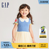 Gap婴幼儿春秋针织拼接蓬蓬纱白雪公主裙儿童装洋气连衣裙673850