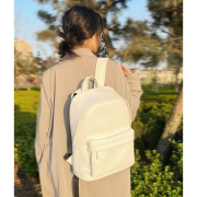 韩国IDOLXIDOL防水书包双肩包女pu男士背包原创减震纯色白包佟年
