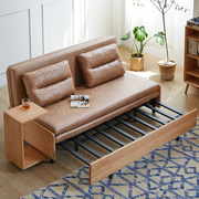实木沙发床两用小户型可折叠单双人经济型推拉坐卧多Y功能伸缩床