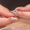 莫桑石对戒钻石戒指1克拉仿真钻戒女情侣对戒一对纯银求婚结婚戒