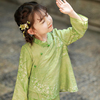 儿童汉服2024秋季中国风古装，套装女童民国风，唐装洋气两件套裙