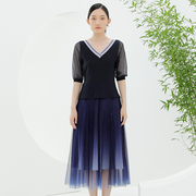 戴布拉芬品牌秋季高级感连衣裙气质洋气修身惊艳网纱长裙子