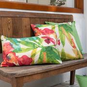 绿色印花客厅沙发纯棉抱枕靠垫美式简约床头软包座椅腰靠不含芯