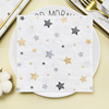 印花餐巾纸方形金色星星，图案彩色纸巾酒店，餐厅用婚庆生日派对装饰