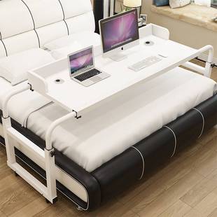简约可移动床上双人笔记本台式电脑桌家用懒人跨床护理升降小桌子