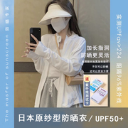 日本原纱型白色防晒衣女夏薄防紫外线透气冰丝upf50防晒开衫外套