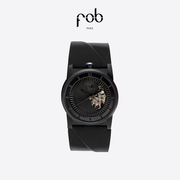 fob手表法式进口新经典(新经典)r413半镂空表盘时尚皮革表带机械腕表