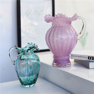 时尚创意简约现代彩色玻璃花瓶水培花器家居装饰桌面摆件乔迁