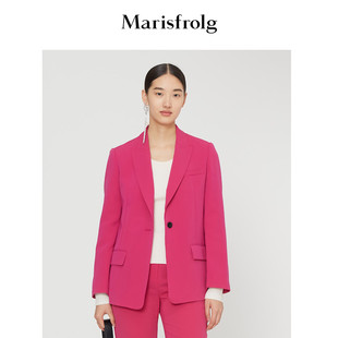 marisfrolg玛丝菲尔2022年春季玫红，粉色西装外套职场气质