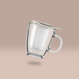 Bodum-波顿 YO-YO SET 耐冷热透明玻璃 带滤茶器 马克茶杯 300ml