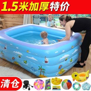 婴儿宝宝儿童洗澡浴缸家庭，游泳桶游泳池，家用充气加厚保温折叠水池