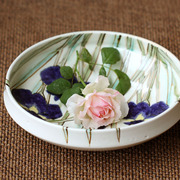 日本美浓烧大碗进口碗手绘汤碗日式超大碗好看的碗手绘兰花碗