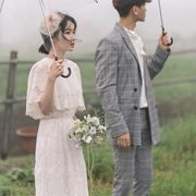 《云端》韩国白色蕾丝裙连衣裙，森系复古轻婚纱旅拍度假旅行蜜月