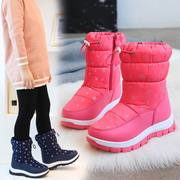 女童靴子儿童加绒加厚中筒棉靴2023冬季小孩子防滑保暖雪地靴