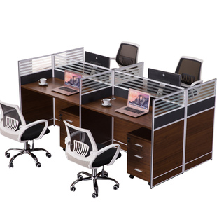 定制职员办公桌屏风办公桌卡位员工工作位电脑桌四人位 简约办工