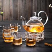 耐热茶壶套装加热泡茶器，花壶过滤整套玻璃茶具套装功夫茶具套装
