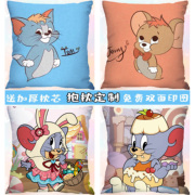 猫和老鼠抱枕定制汤姆杰瑞卡通，动漫周边床头，沙发靠垫男女生日礼物