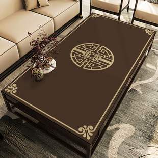 中式红木客厅茶几桌布，高端长方形盖布防水防油硅胶桌垫可裁剪