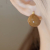 美拉德穿搭滴油半球耳环，女轻奢小众，设计感高级耳圈耳钉秋冬耳饰品