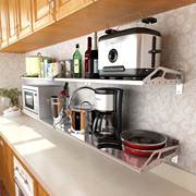 304不锈钢厨房置物架壁挂式电饭煲，墙上烤箱架大号柜锅具收纳架