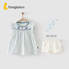 童泰 夏季婴幼儿女宝宝1-4岁衣服淑女短袖套装裙衫两件套231B