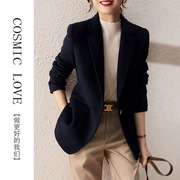 cosmiclove2023秋冬ol风格，一粒扣西装短外套，女装优雅气质休闲上衣