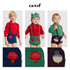 oeufaw20秋冬婴儿男童羊驼毛，绿色蘑菇短裤，女童宝宝针织背带裤