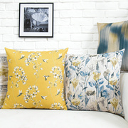 美式复古客厅沙发抱枕现代简约花卉大靠垫办公室椅靠床头靠枕含芯