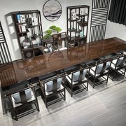 黑檀实木原木大板茶，桌椅组合新中式巴花茶，台老板办公桌大班台