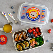 韩国tisou进口304不锈钢，饭盒分格餐盘带盖儿童餐盒小学生便当盒