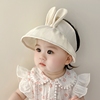 宝宝遮阳帽子夏季薄款儿童防晒太阳帽，超萌男女婴儿空顶帽兔耳朵