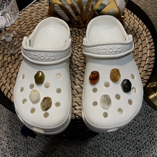 Crocs洞洞鞋鞋花不规则水墨晕染鞋花鞋扣鞋面装饰高级感小众diy