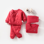 童泰婴儿棉衣春秋冬新初生儿，薄棉和服棉套装，大红棉袄宝宝满月服