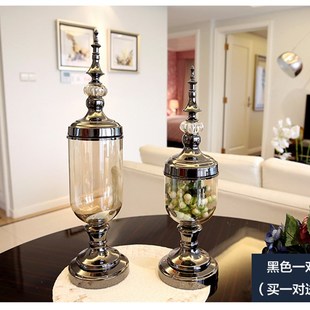 欧式家居玻璃装饰品花瓶，客厅轻奢干花插花器p餐桌，玻璃花瓶摆饰