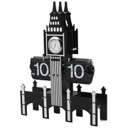 创意自动翻页钟欧式复古客厅座钟现代简约机械时钟闹钟个性台钟表