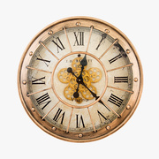 美式艺术复古齿轮挂钟 欧式客厅个性钟表 铁艺指针装饰壁钟