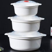 专用器皿热饭微波炉加热容器，饭盒用具蒸笼碗，家用塑料带盖微波炉碗