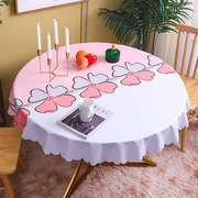 pvc圆桌布茶几桌垫家用圆形餐桌布防水防油防烫免洗布艺北欧塑料