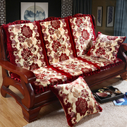 实木沙发坐垫加厚靠垫连体，红木沙发毛绒垫子，单人组合可拆洗沙发i.