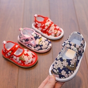 儿童手工布鞋1-3岁2男女宝宝千层底单鞋老北京婴儿方口学步鞋春秋