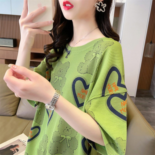 华夫格短袖t恤女夏装韩版宽松大码小众设计感中长款小个子上衣服