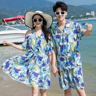沙滩裙女小个子情侣装夏装套装泰国三亚度假旅游拍照穿搭海南岛服