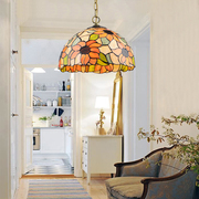 欧式创意田园风格手工玻璃灯饰餐厅卧室门厅走廊吧台单头吊灯灯具