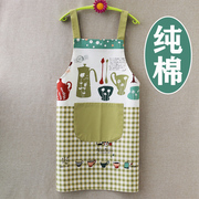纯棉围裙女家用厨房2023网红洋气全棉布料韩式时尚夏季做饭