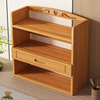 简易实木办公桌置物架子多层书柜，落地桌面收纳架桌上床头柜小书架